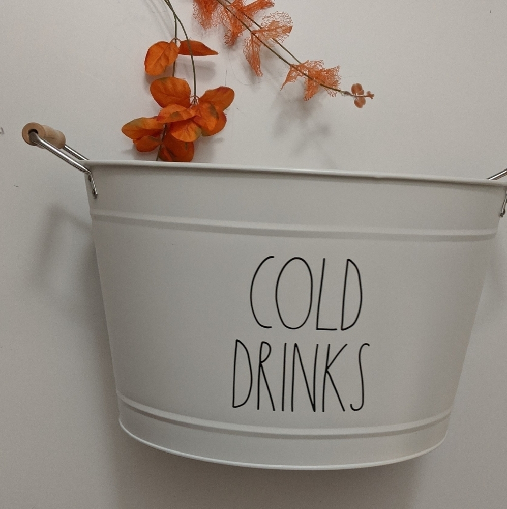 Rae Dunn Tin Bucket Tub Cold Drinks LL